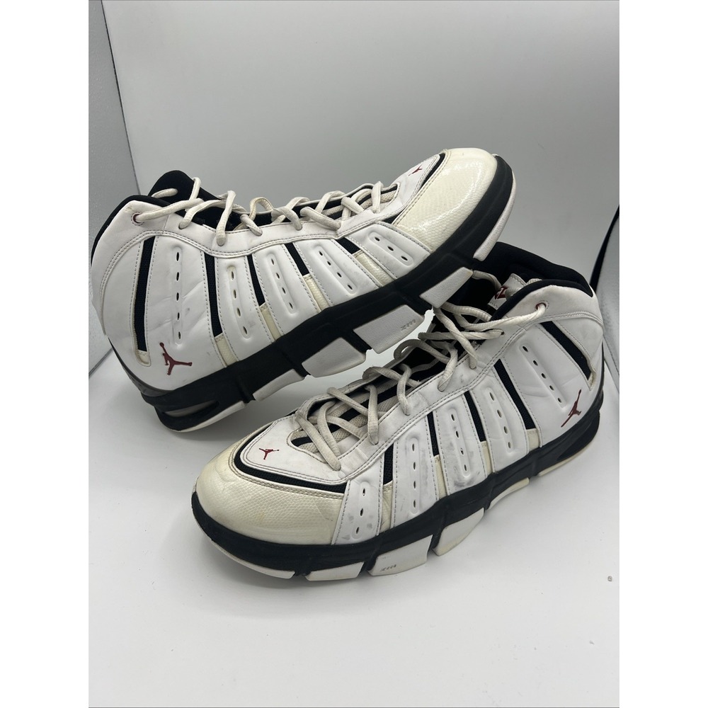 Vintage 2010 Nike Air Jordan Melo M7 White Black Red Men's Size 15 414843-102